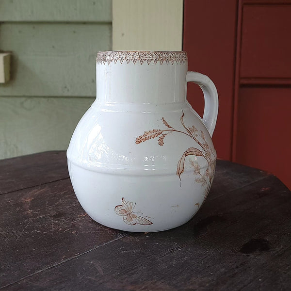 Transferware Pitcher With Flora & Butterflys