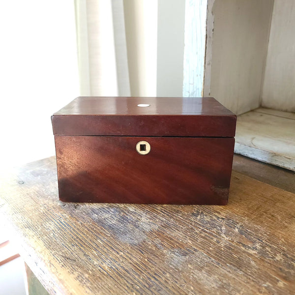 Antique Wood Box Veneer With Inlay