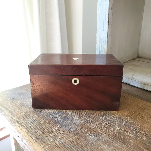 Antique Wood Box Veneer With Inlay