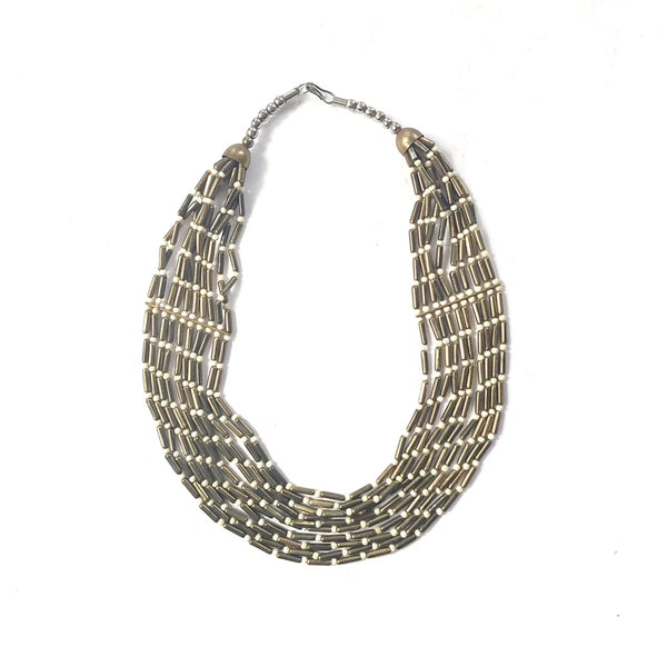Multi-Strand Circa 1970's Brass & Bead Necklace – BÉAZLEY