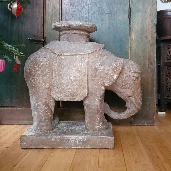 Cast Elephant Plant Stand Side Table