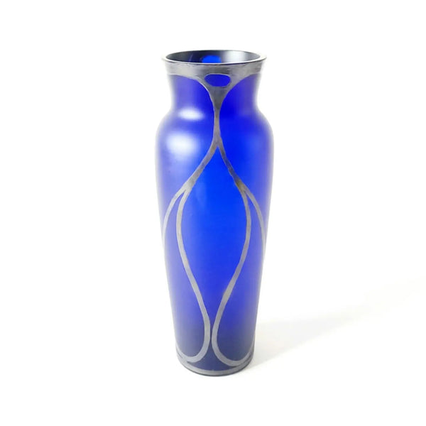 Carl Goldberg Art Nouveau Secessionist Cobalt Blue & Silver Vase