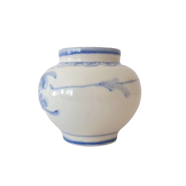 Vintage Blue & White Pottery Vase