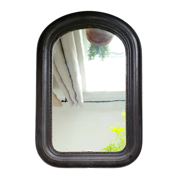 Antique Wood Arch Mirror With Antique Glass