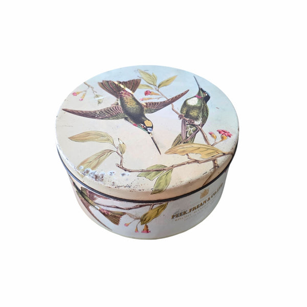 Vintage Biscuit Tin With Hummingbirds