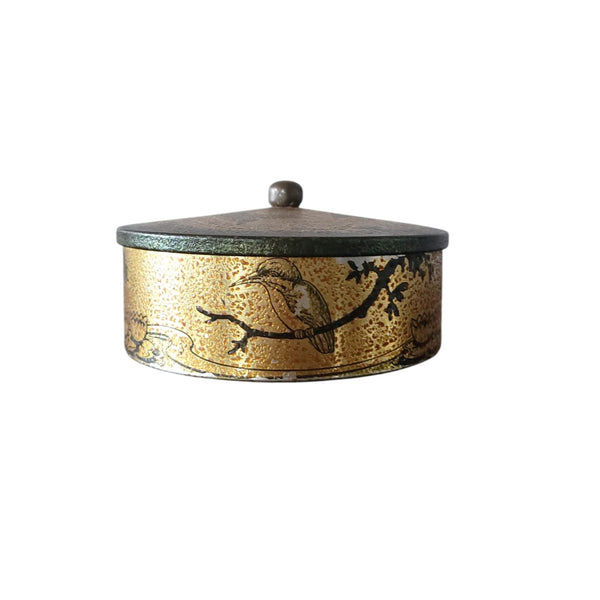 Antique Tin With Kingfishers