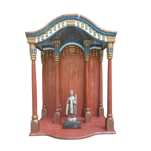Antique Folk Art Quebec Shrine Architectural Model