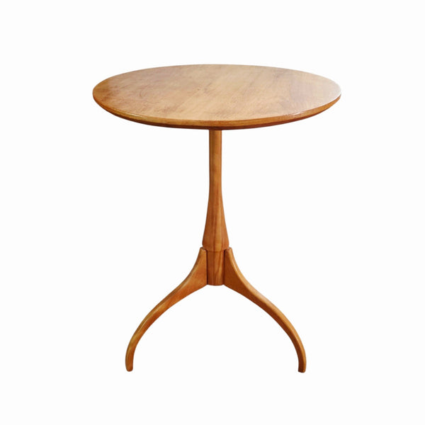 Artisan Made Cherry Wood Shaker Style Candlestand Side Table