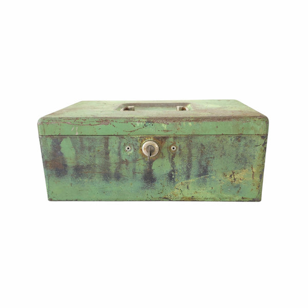Vintage Industrial Green Metal Small Storage Box