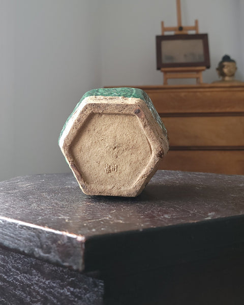 Antique Chinese Shiwan Green Glazed Ginger Jar