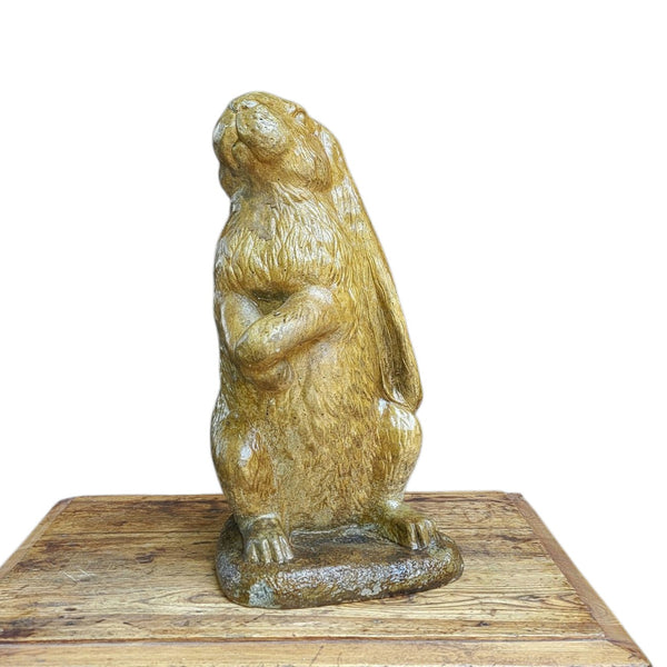 Cast Cement Painted Garden Hare Rabbit Statuary