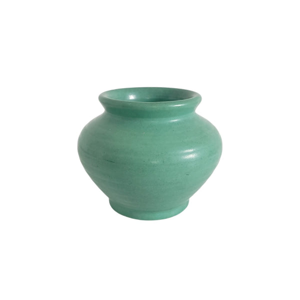 Arts & Crafts Era Pottery Vase Matte Green Glaze