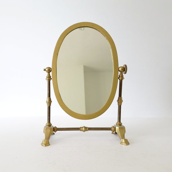 Brass Table Top Oval Mirror