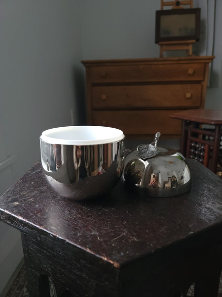 Mid-Century Silver Apple Ice Bucket