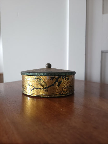 Antique Tin With Kingfishers