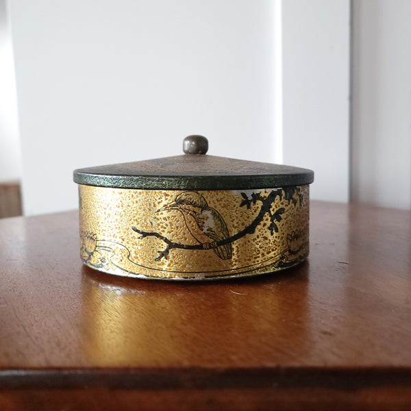 Antique Tin With Kingfishers
