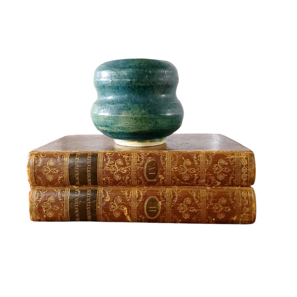 Green Shapely Small Pottery Pot