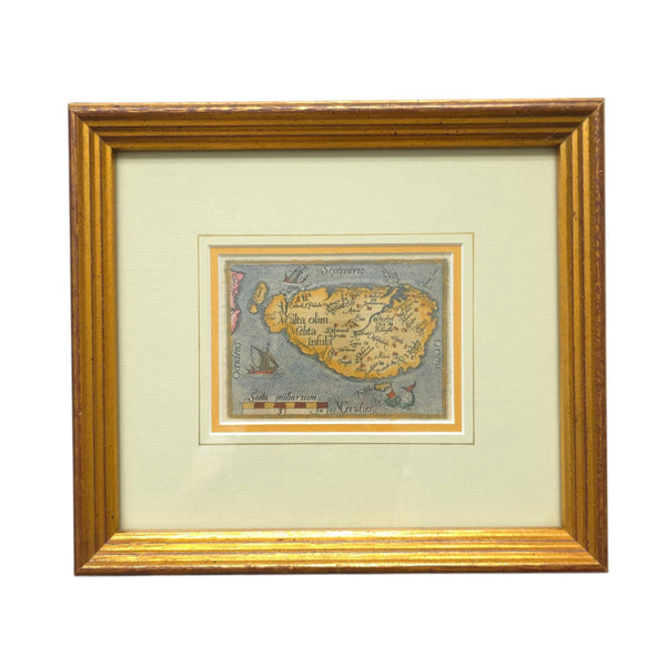 Antique Map of Malta By Ortelius From his Miniature Atlas The Epitome Theatri Orteliani