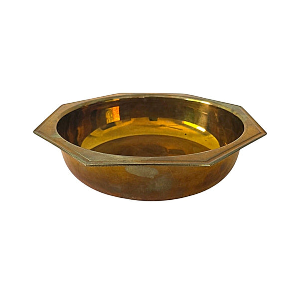 Italian Heavy Brass Octagonal Shallow Bowl