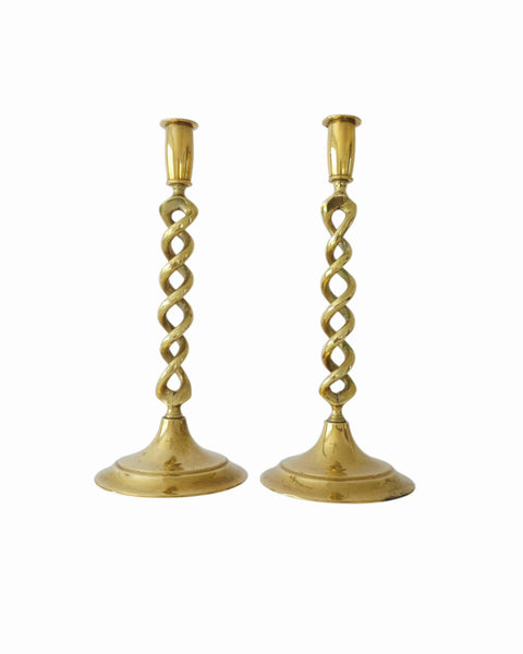 Brass Barleytwist Candlesticks