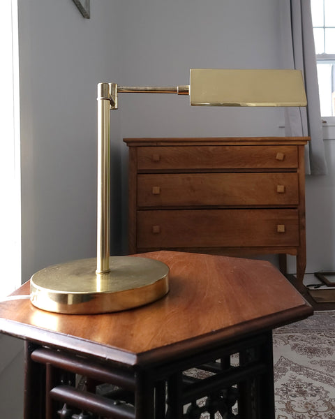 Mid-Century Brass Swing Arm Table Lamp