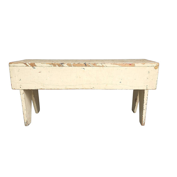 Primitive Country Bench In Original Paint