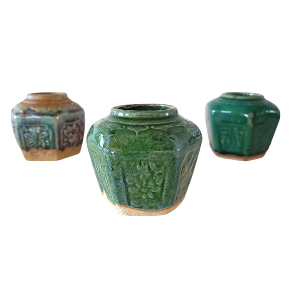 Jewel Tone Shihan Pottery Ginger Jars