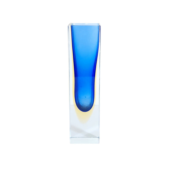 Murano Somerso Art Glass Block Vase