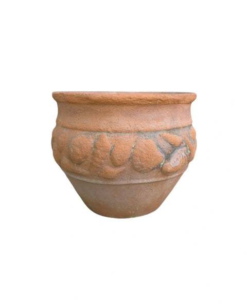 Terra Cotta Flower Cache Pot With Seashells