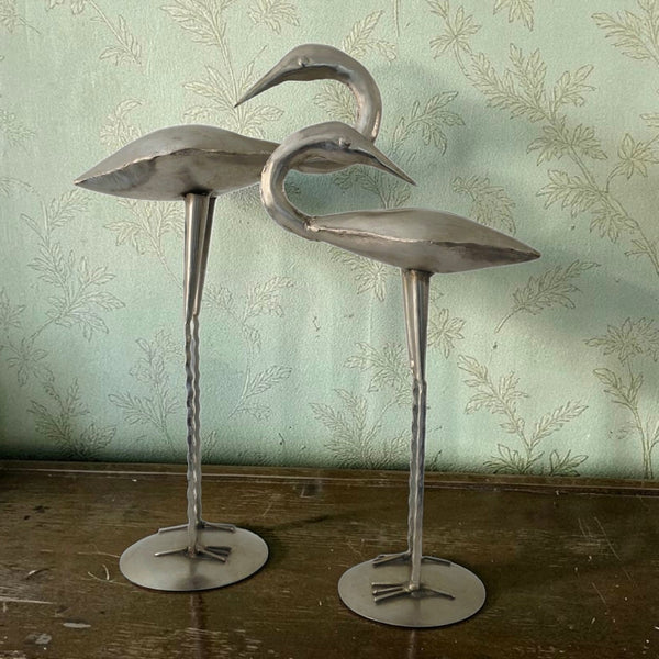 Metal Stork or Heron Pair