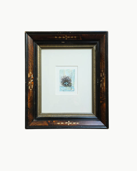 Robins Nest Watercolour In Eastlake Frame