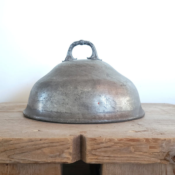 Antique English Pewter Metal Food Dome