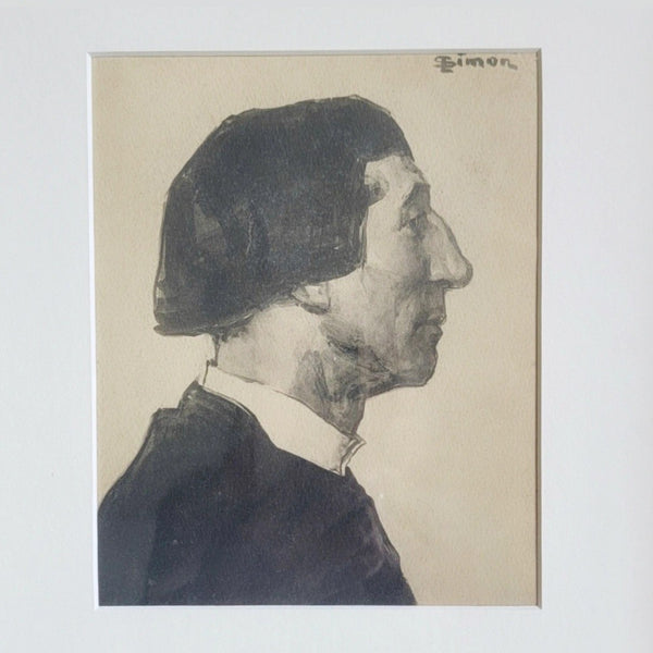 Antique Framed Watercolour Portrait