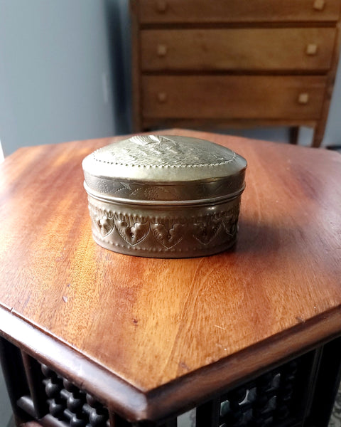 Norwegian Repousse Brass Box Sailing Ship