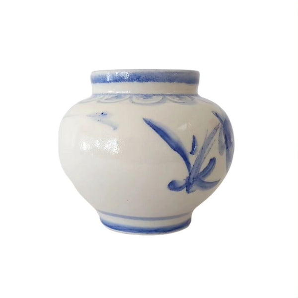 Vintage Blue & White Pottery Vase