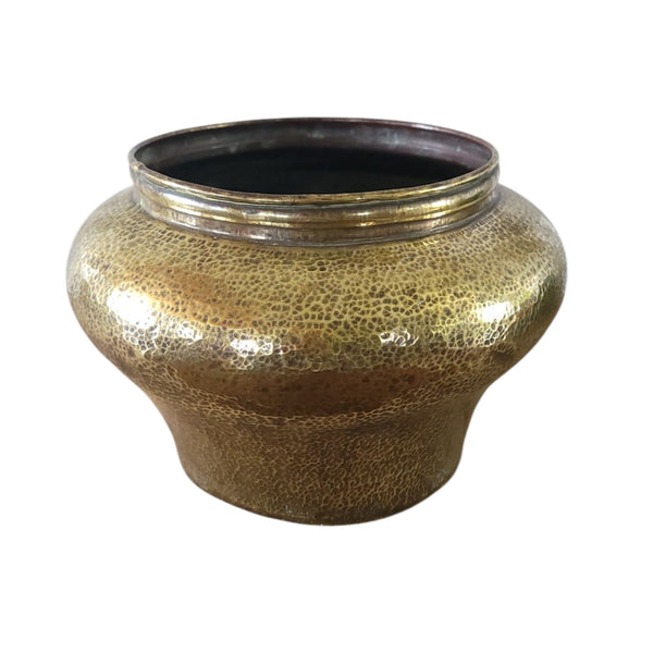 Antique Hammered Brass Jardiniere