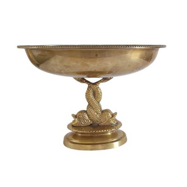 Brass Centrepiece With Koi Fish Dolphin Base