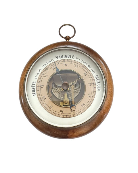 Mid-Century French Wall Barometer Weather Station