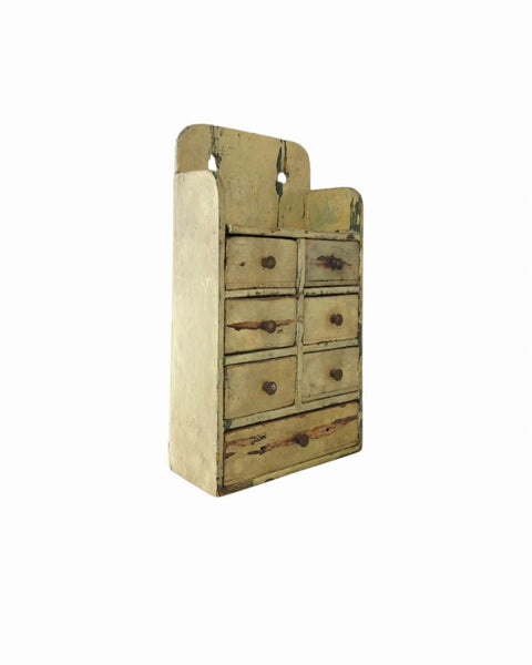 Antique Primitive Five Drawer Small Spice Cabinet