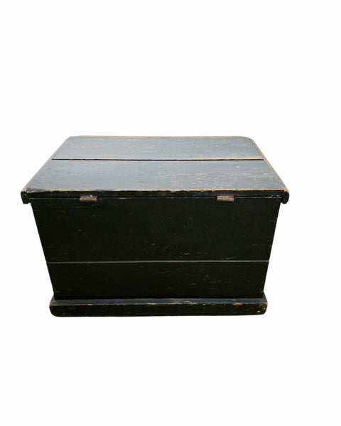 Antique Small Chest In Black Paint