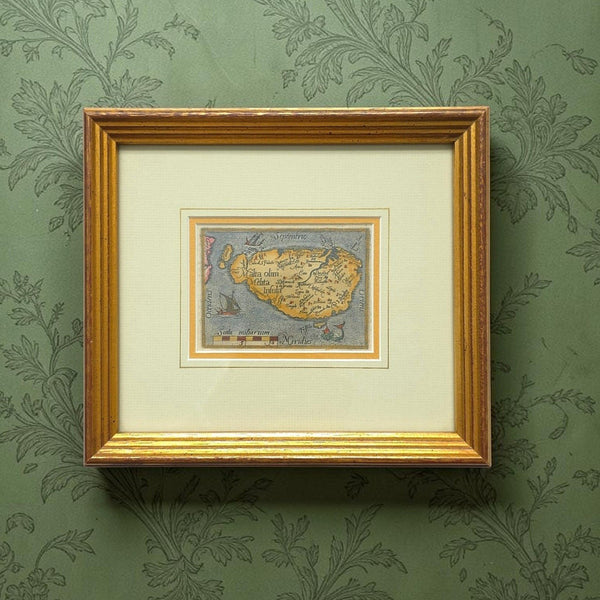 Antique Map of Malta By Ortelius From his Miniature Atlas The Epitome Theatri Orteliani