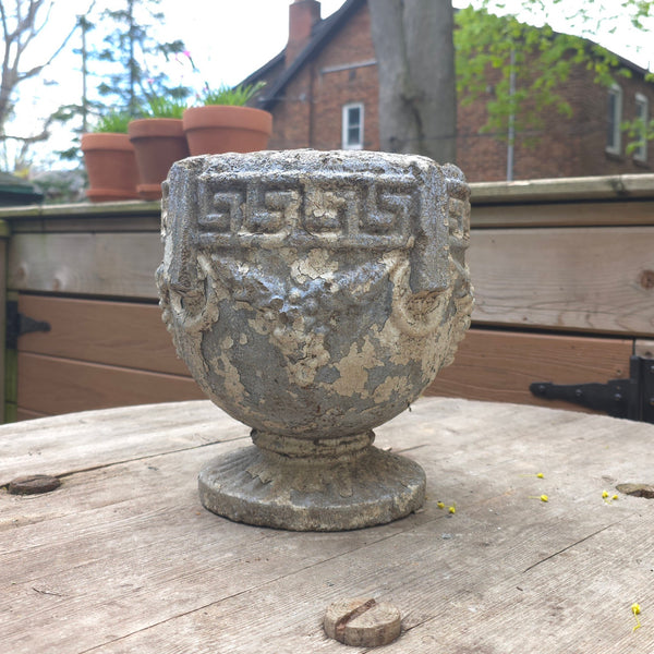 Small Cast Cement Garden Urn