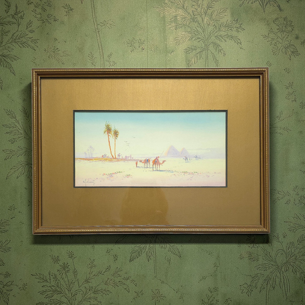19th Century Egyptian Oasis Watercolour Alfred Calvert