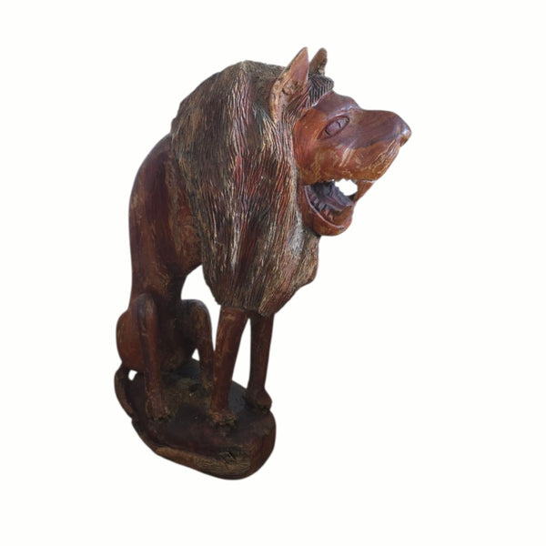 20th Century Quebec 38" Tall Floor Sculpture Folk Art Lion