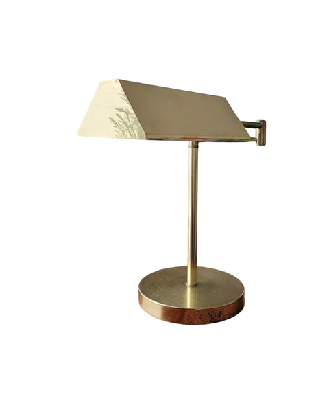 Mid-Century Brass Swing Arm Table Lamp