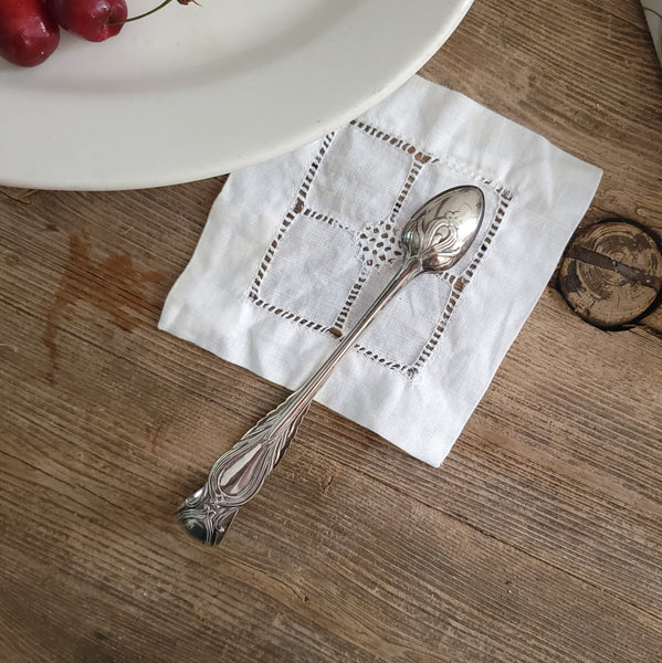 Art Nouveau Silver Spoon Tongs