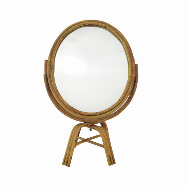 Circa 1970's Bamboo Table Top Mirror