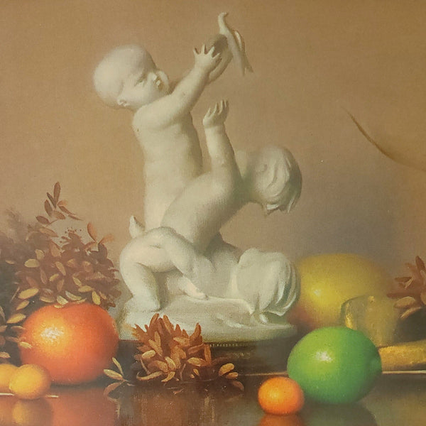 Vintage Stillife Print With Fruit & Cherubs