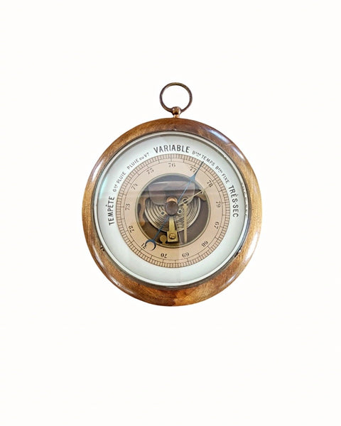 Mid-Century French Wall Barometer Weather Station