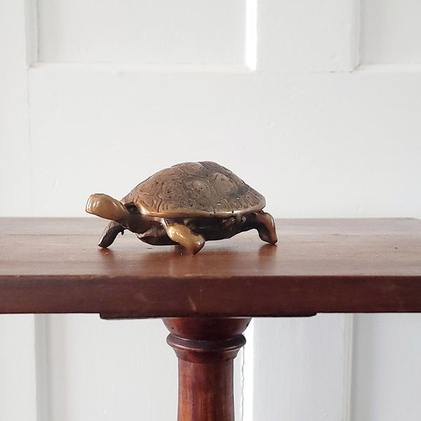 Copper Turtle Trinket Hinged Dish